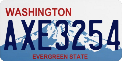 WA license plate AXE3254