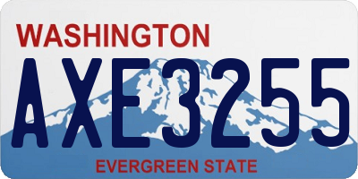 WA license plate AXE3255