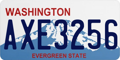 WA license plate AXE3256