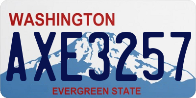 WA license plate AXE3257