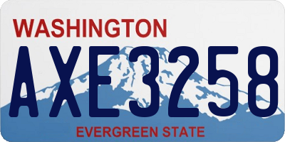 WA license plate AXE3258