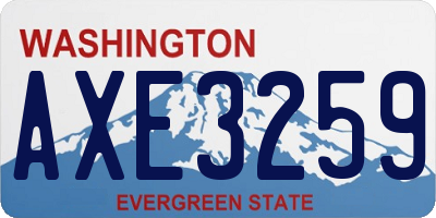 WA license plate AXE3259