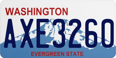 WA license plate AXE3260