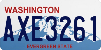 WA license plate AXE3261