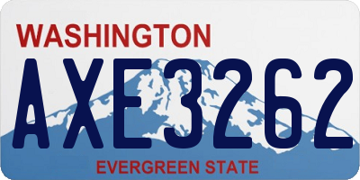 WA license plate AXE3262