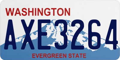 WA license plate AXE3264