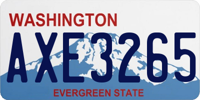 WA license plate AXE3265