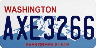 WA license plate AXE3266