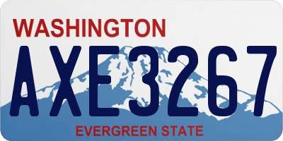 WA license plate AXE3267