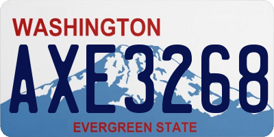 WA license plate AXE3268