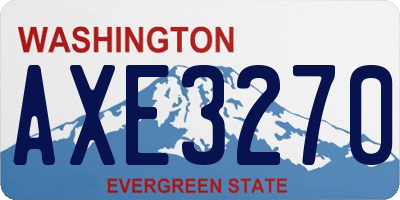WA license plate AXE3270