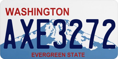 WA license plate AXE3272