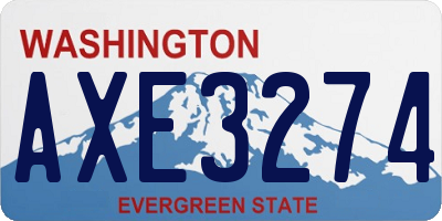 WA license plate AXE3274