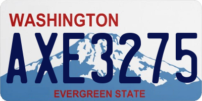 WA license plate AXE3275