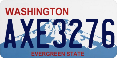 WA license plate AXE3276