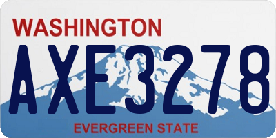 WA license plate AXE3278