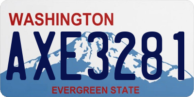 WA license plate AXE3281