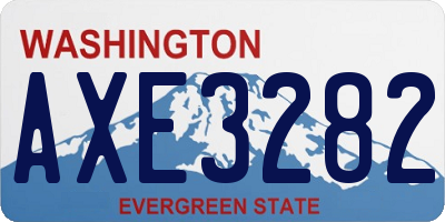 WA license plate AXE3282