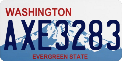 WA license plate AXE3283