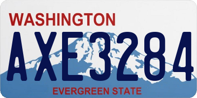 WA license plate AXE3284