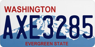 WA license plate AXE3285