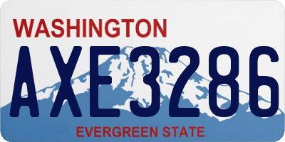 WA license plate AXE3286