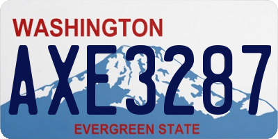 WA license plate AXE3287