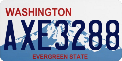 WA license plate AXE3288