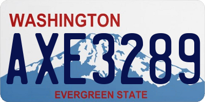 WA license plate AXE3289