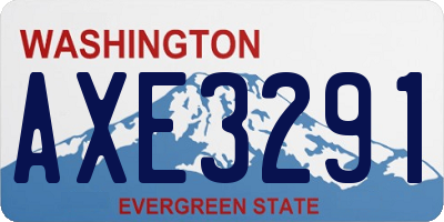 WA license plate AXE3291