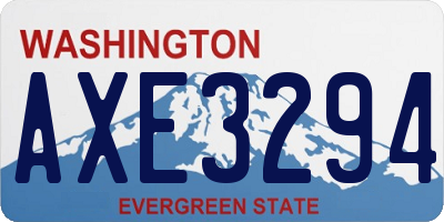 WA license plate AXE3294