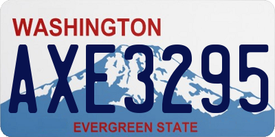 WA license plate AXE3295