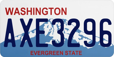 WA license plate AXE3296