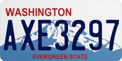 WA license plate AXE3297