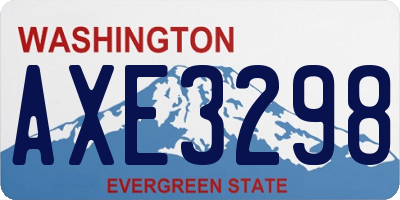 WA license plate AXE3298