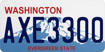 WA license plate AXE3300