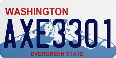 WA license plate AXE3301