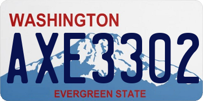 WA license plate AXE3302