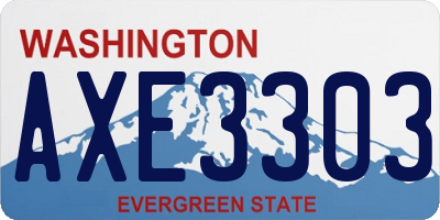 WA license plate AXE3303