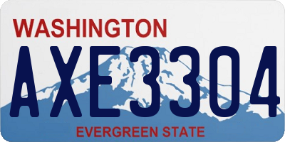 WA license plate AXE3304