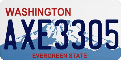 WA license plate AXE3305