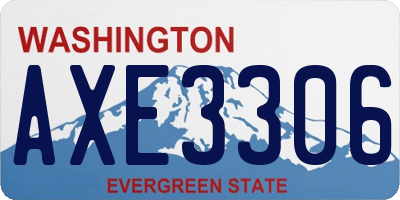 WA license plate AXE3306
