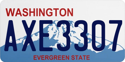 WA license plate AXE3307