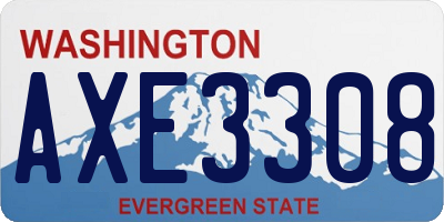 WA license plate AXE3308