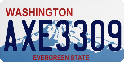WA license plate AXE3309
