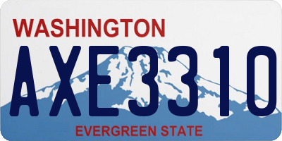 WA license plate AXE3310
