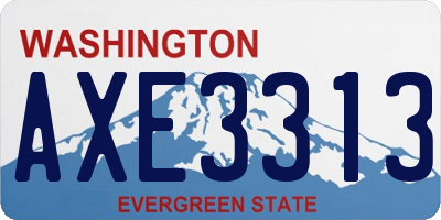 WA license plate AXE3313