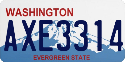 WA license plate AXE3314