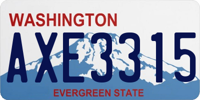 WA license plate AXE3315
