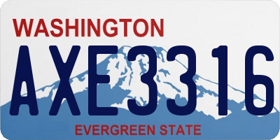 WA license plate AXE3316